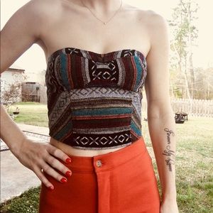 Aztec bustier/ Crop Top